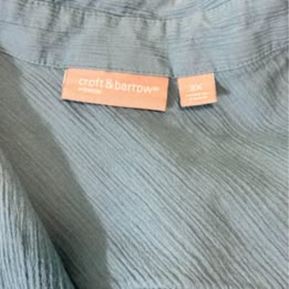 Croft & Barrow Teal Utility Button-Up Shirt – Lightweight, Everyday Casual #0775 - Picture 7 of 7